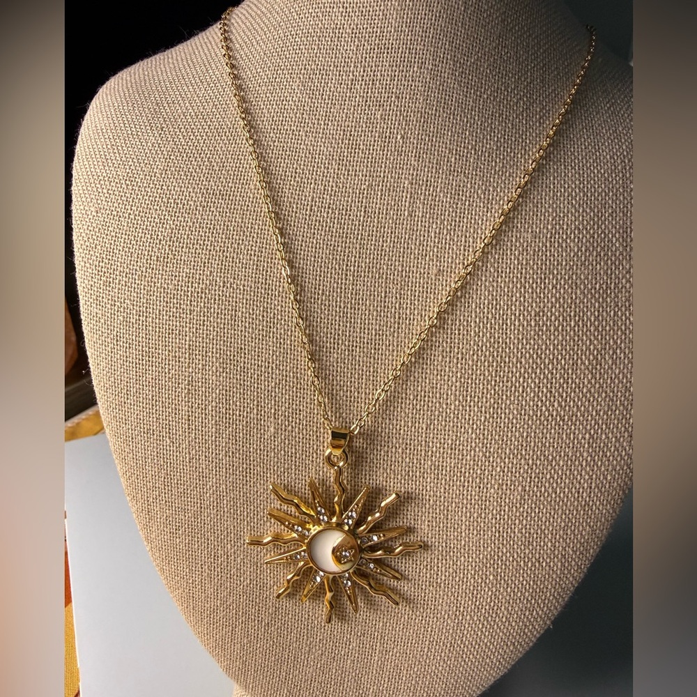 Gold Sun Pendant Necklace